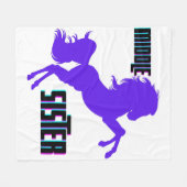 Middenzuster Paarse Pony Fleece Deken (Voorkant (Horizontaal))