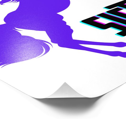 Middenzuster Paarse Pony Foto Afdruk (Hoek)