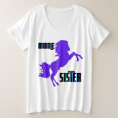Middenzuster Paarse Pony Grote Maat T-shirt (Design voorkant)