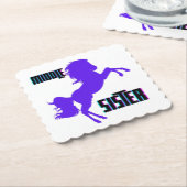 Middenzuster Paarse Pony Kartonnen Onderzetters (Gebogen)