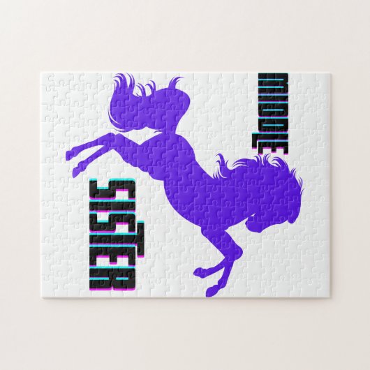 Middenzuster Paarse Pony Legpuzzel (Horizontaal)