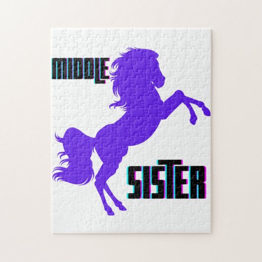 Middenzuster Paarse Pony Legpuzzel (Verticaal)