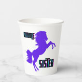 Middenzuster Paarse Pony Papieren Bekers (Voorkant)