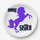 Middenzuster Paarse Pony Papieren Bordje (Voorkant)