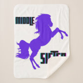 Middenzuster Paarse Pony Sherpa Deken (Voorkant)