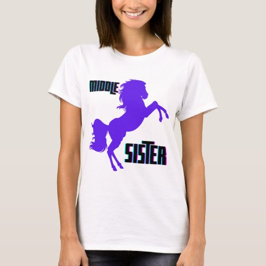 Middenzuster Paarse Pony T-shirt (Voorkant)