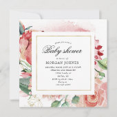 midderbloem floral square Baby shower (Voorkant)