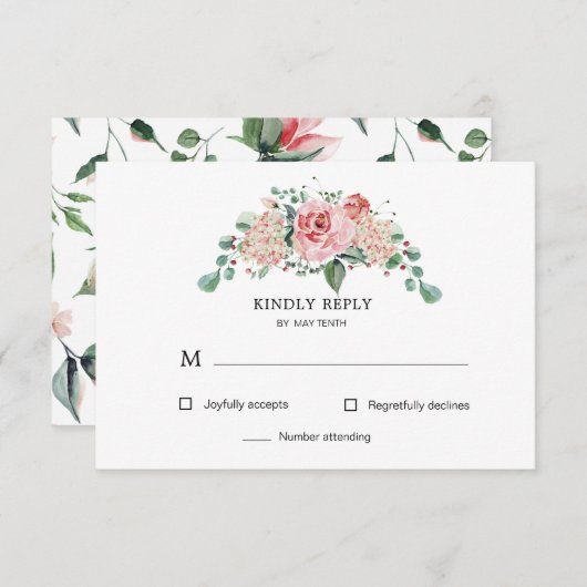 midderbloem Kaart RSVP-respons (Voorkant / Achterkant)