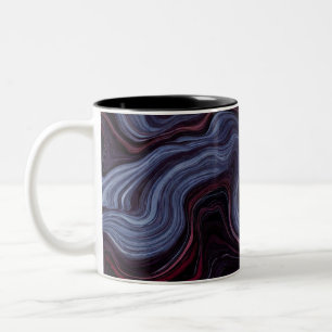 Middernacht Amethyst Marmer Werveling Paars Blauw  Tweekleurige Koffiemok