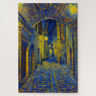 Middernacht Assisi poort Van Gogh Art Puzzle Legpuzzel