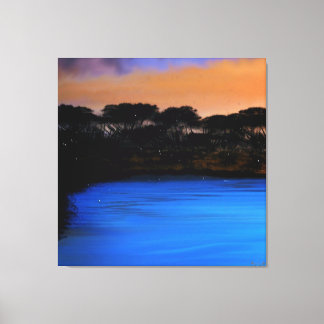Middernacht Azuur Sereniteit Canvas Afdruk