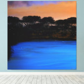 Middernacht Azuur Sereniteit Canvas Afdruk (Insitu (Houten vloer))