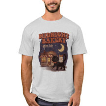 Middernacht Bakkerij Shirt, Cute Zwarte Kat Tee
