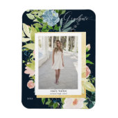 middernacht blauw blozen Foto Afstuderen Kaart M Magneet (Verticaal)