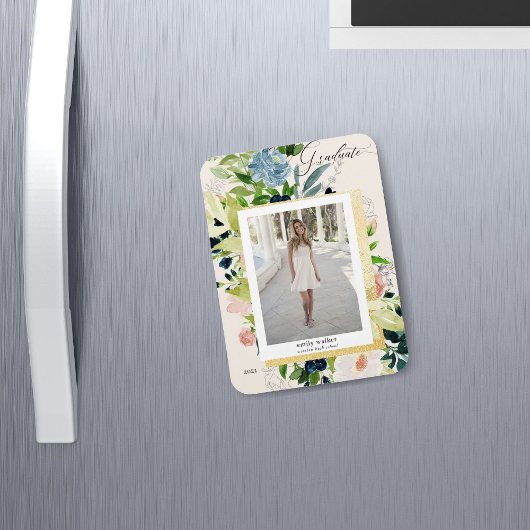 middernacht blauw blozen Foto Afstuderen Kaart M Magneet