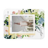 middernacht blauw blozen Fotokaart Afstuderen Magneet (Horizontaal)