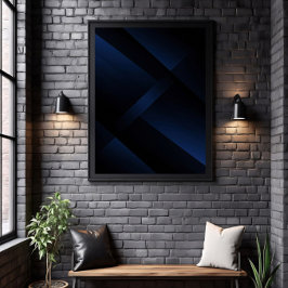 Middernacht Blauw Diepte Poster