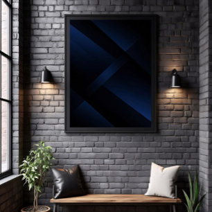 Middernacht Blauw Diepte Poster