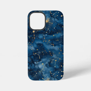 Middernacht Blauw Goud Kosmische Nevel Sterrenstof iPhone 12 Mini Hoesje