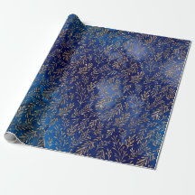 Middernacht Blauw Goudblad Elegant Effect