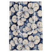 Middernacht Blauw & Ivoren Winterbloei Medium Cadeauzakje (Achterkant)