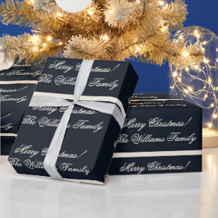 Middernacht Blauw Parel Wit Kerstmis Geschenk Cadeaupapier