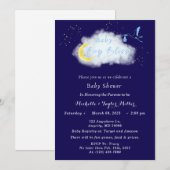 Middernacht Blauw Sterrenlicht Baby Jongen Geluk O Kaart (Voorkant / Achterkant)