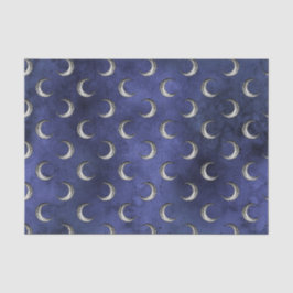 Middernacht Blauw Vintage Grunge Maan Patroon Tissuepapier
