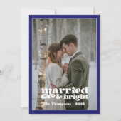 Middernacht Blauw & Zilver Nieuwgetrouwd Kerstmis Feestdagenkaart (Voorkant)