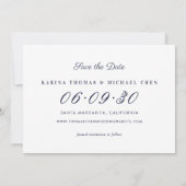 Middernacht Blauwe Drie Foto Collage Trouwfeest Save The Date (Achterkant)
