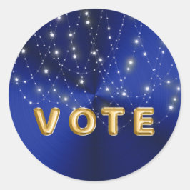 Middernacht Blauwe Sterrenlicht Cascade Stem Ronde Sticker