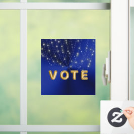 Middernacht Blauwe Sterrenlicht Waterval Stem Raamsticker