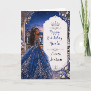 Middernacht Blauwe Sweet 16 Prinsessen Tuin Kaart