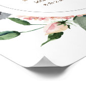 Middernacht Bloei Monogram Baby Geboorte Poster (Hoek)