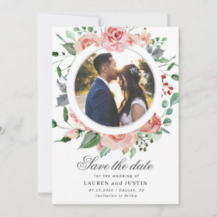 Middernacht bloem bloemige Foto Save The Date Kaar