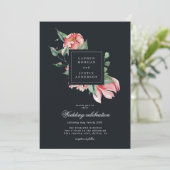 middernacht bloem elegant florale maag kaart (Staand voorkant)