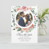 middernacht bloom bloemen Foto Save the Date Kaart (Staand voorkant)