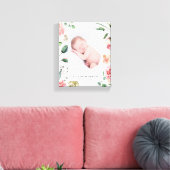 middernacht bloom blush florale foto baby canvas afdruk (Insitu (Woonkamer))