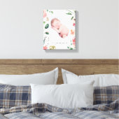 middernacht bloom blush florale foto baby canvas afdruk (Insitu (Slaapkamer))