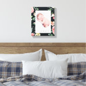 middernacht bloom blush florale foto baby canvas afdruk (Insitu (Slaapkamer))