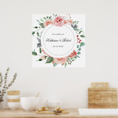 middernacht bloom elegant floral bruiloft welkom poster (Keuken)