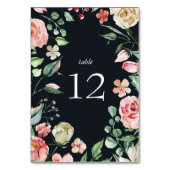 middernacht bloom elegant floral navy blue Table K Kaart (Achterkant)