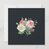 middernacht bloom elegant floral square Wedding Kaart (Achterkant)