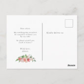 middernacht bloom floral Maid of Honor Invitation Briefkaart (Achterkant)