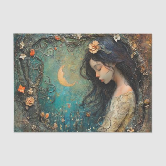 MIDDERNACHT BOS FEE DECOUPAGE TISSUEPAPIER (Voorkant)