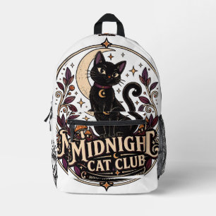 Middernacht Cat Club Schattige Zwarte Kat Hallowee Bedrukte Rugzak