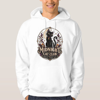 Middernacht Cat Club Schattige Zwarte Kat Hallowee Hoodie