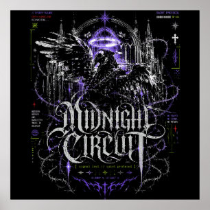 Middernacht Circuit Gotische Cyberpunk Grafiek Poster