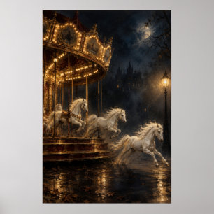 Middernacht Draaimolen Surrealistische Kunst Poster