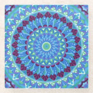 Middernacht Dromen Mandala Blauwe Boho Drink  Glazen Onderzetter